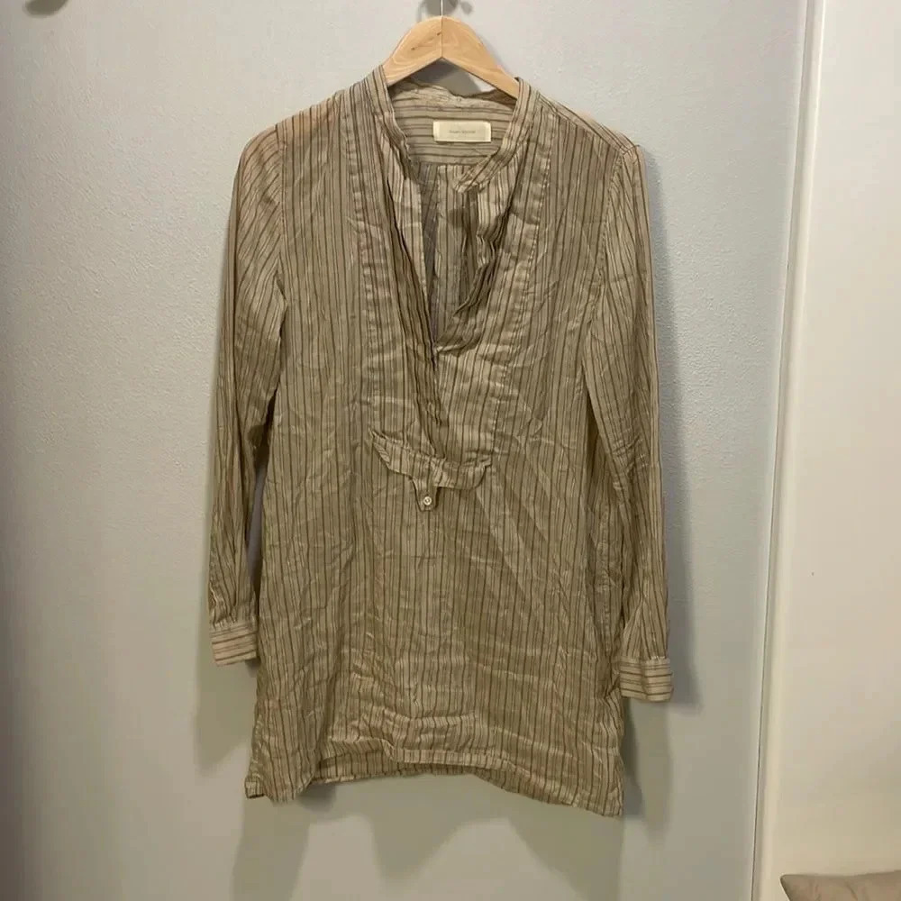 Mauro Grifoni woman’s tan with grey striped tunic